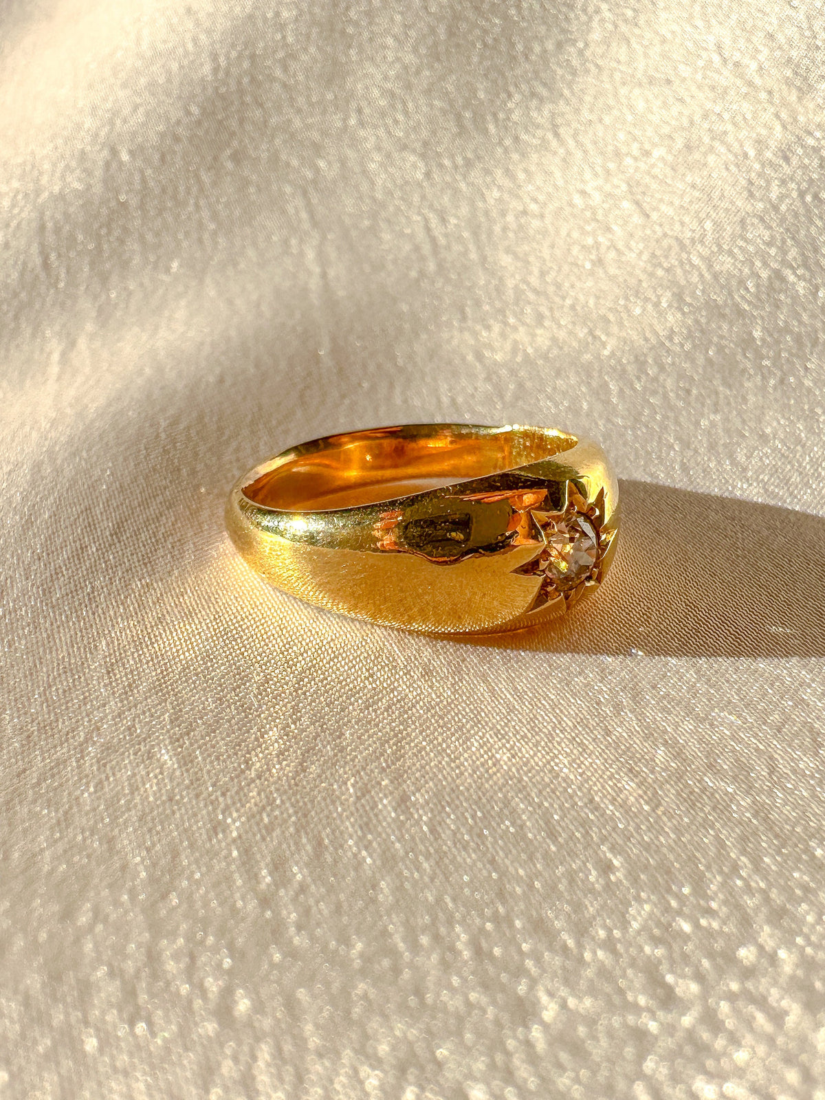 Antique Old Cut Diamond Starburst Solitaire Ring 1901