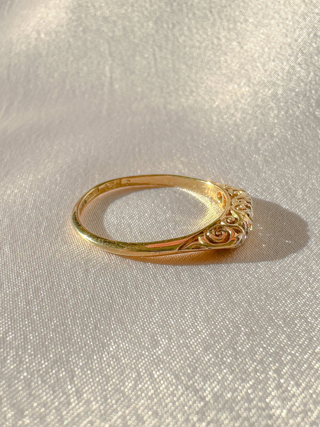 Antique Diamond Filigree Boat Ring