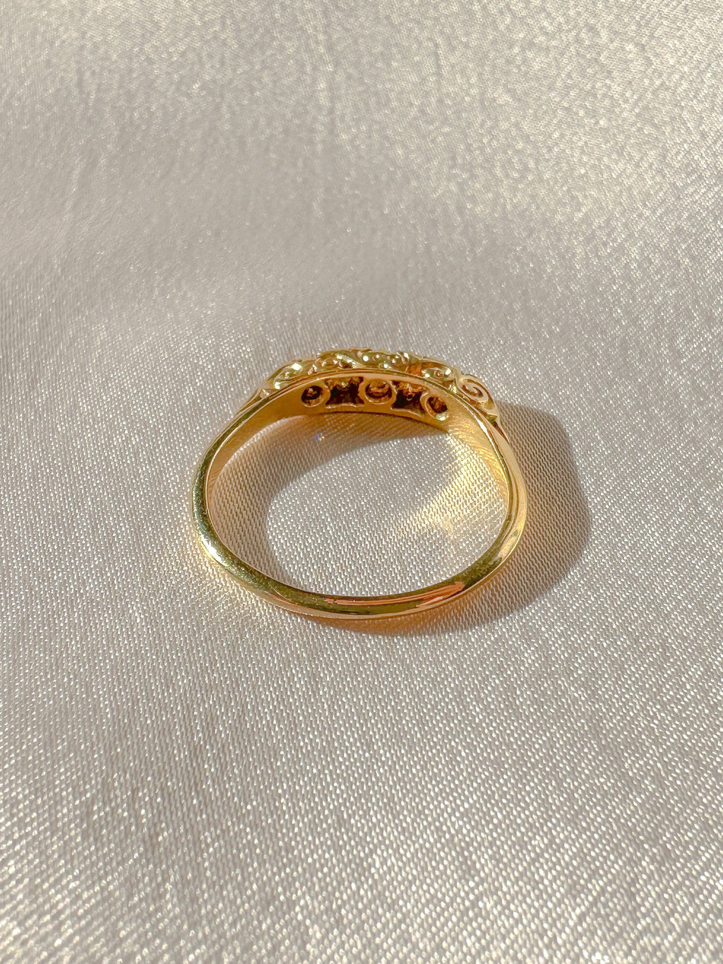 Antique Diamond Filigree Boat Ring