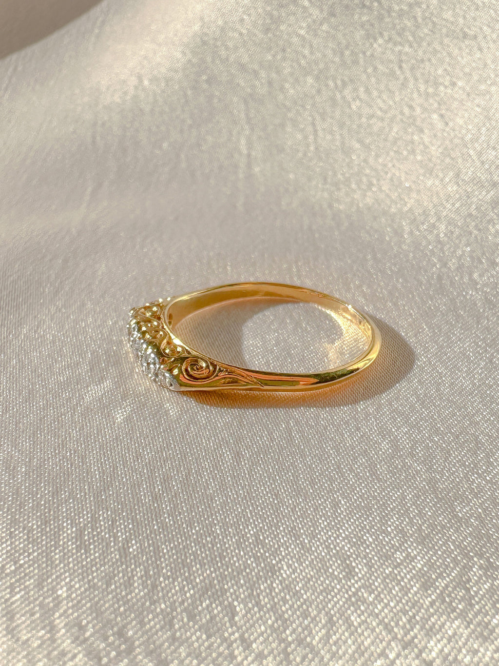 Antique Diamond Filigree Boat Ring
