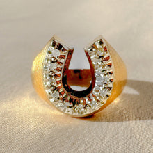 Load image into Gallery viewer, Vintage Diamond Brushed Horseshoe Ring
