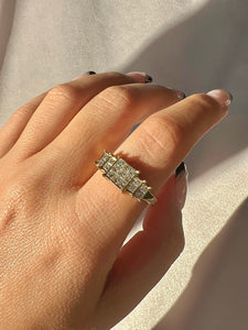 Vintage Princess Diamond Half Eternity Ring 1988 1.36 CTW