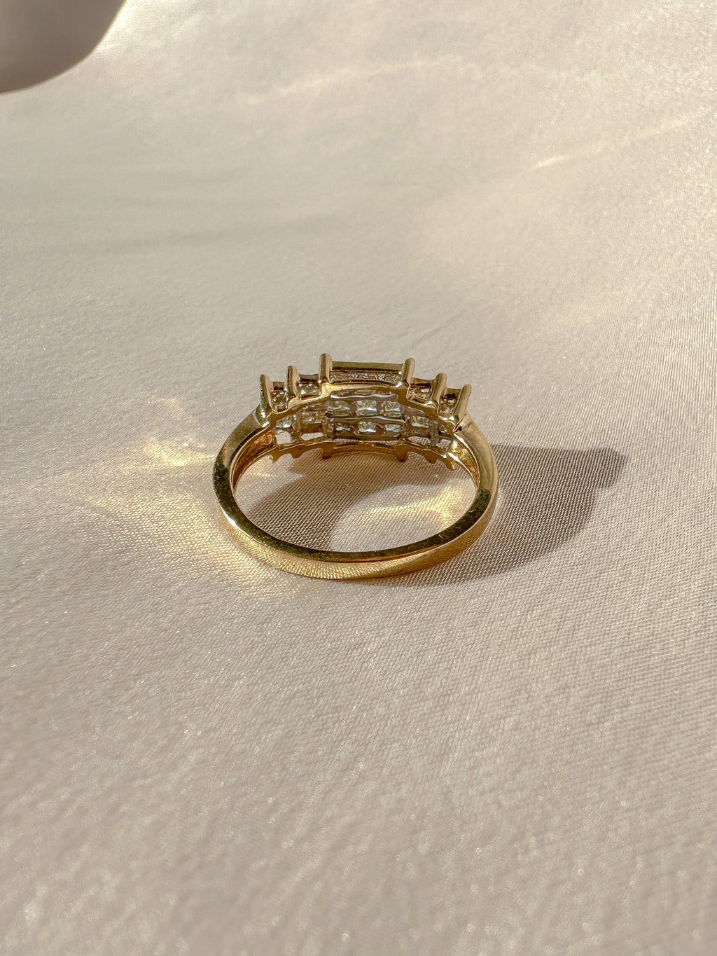Vintage Princess Diamond Half Eternity Ring 1988 1.36 CTW