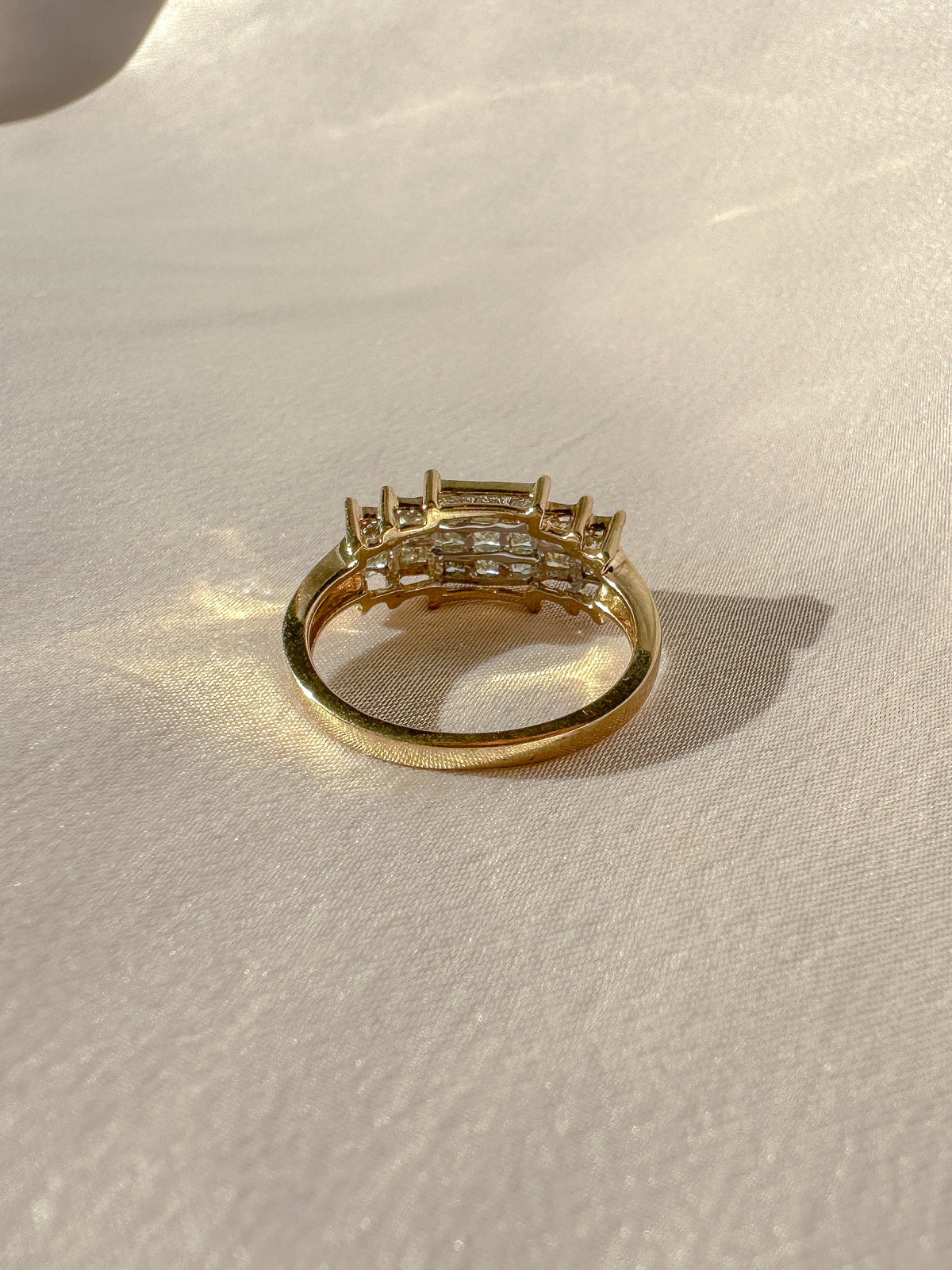 Vintage Princess Diamond Half Eternity Ring 1988 1.36 CTW
