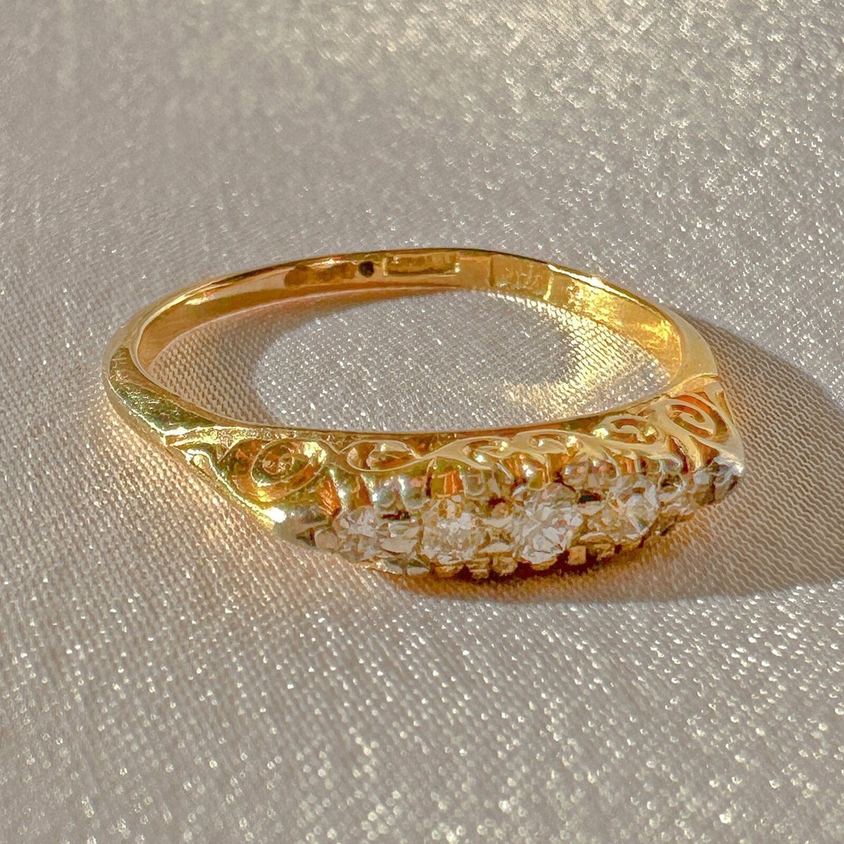 Antique Diamond Filigree Boat Ring