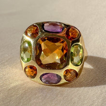 Load image into Gallery viewer, Vintage 14k Citrine Amethyst Peridot Ring 5.00cts
