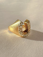 Load image into Gallery viewer, Vintage Diamond Brushed Horseshoe Ring
