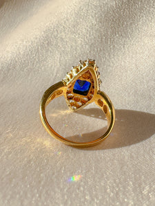 Antique Sapphire Diamond Old Cut Marquise Ring