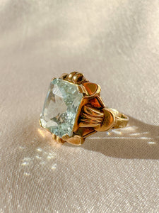 Antique Aquamarine Ornate Ring