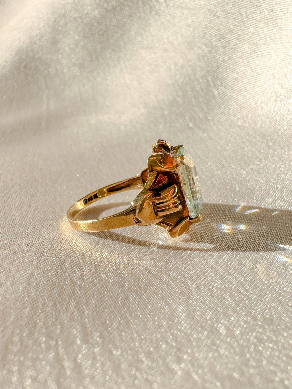 Antique Aquamarine Ornate Ring