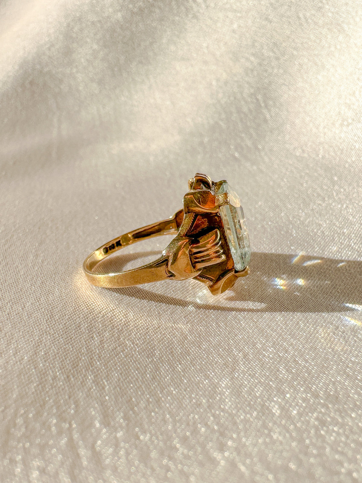 Antique Aquamarine Ornate Ring