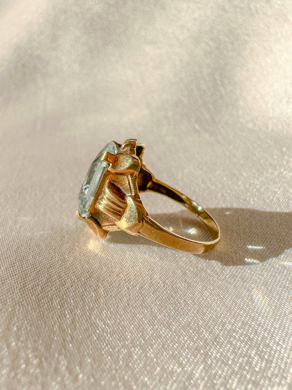 Antique Aquamarine Ornate Ring