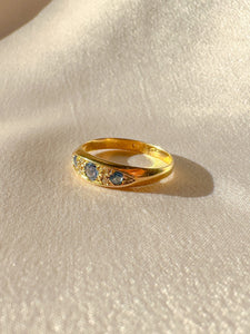 Antique Sapphire Diamond Boat Ring