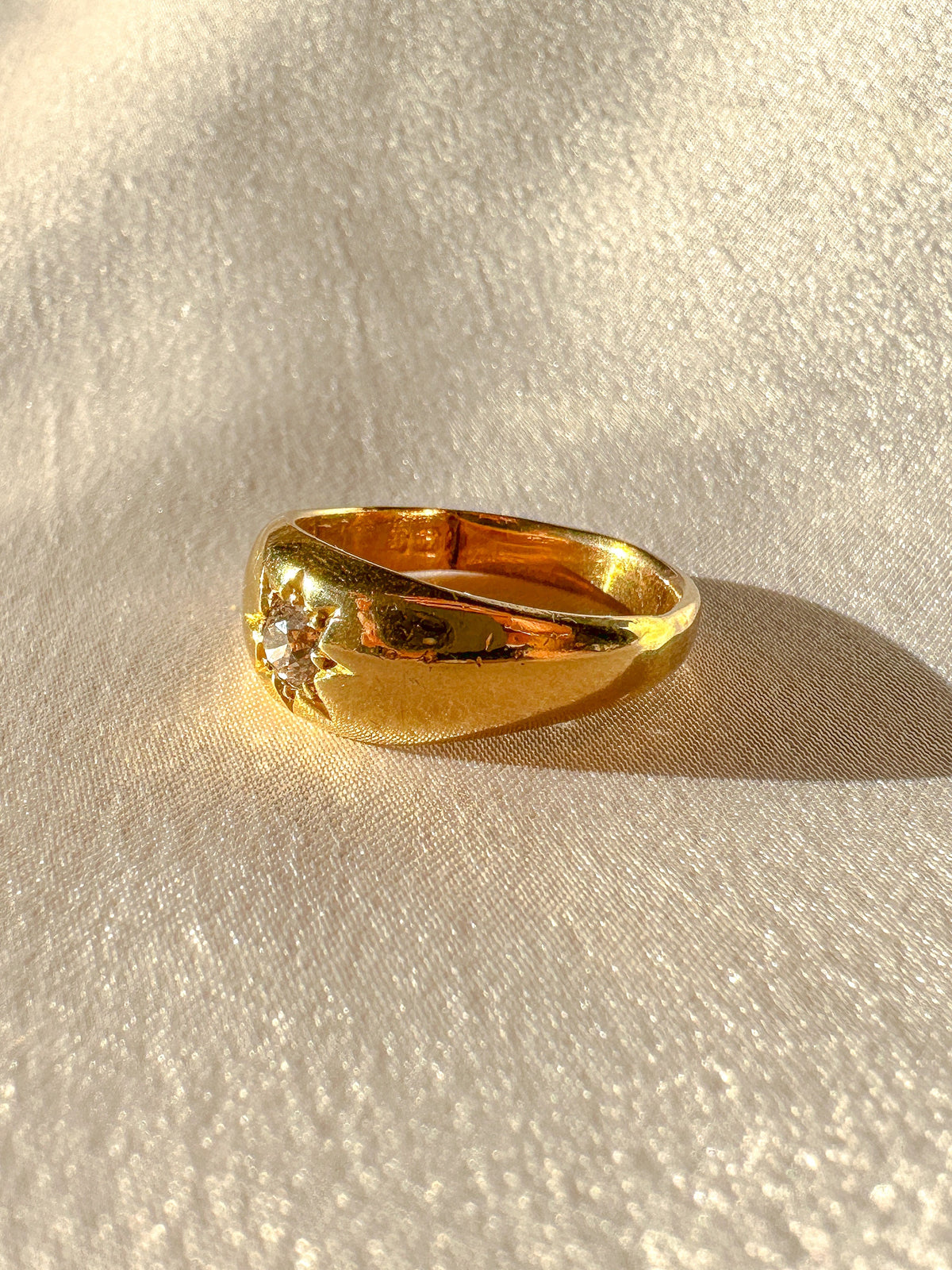 Antique Old Cut Diamond Starburst Solitaire Ring 1901