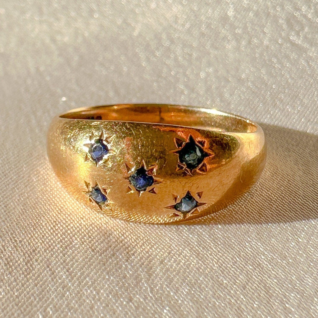 Vintage Sapphire Starburst Ring 1992