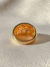 Load image into Gallery viewer, Vintage Sapphire Diamond Constellation Starburst Bombe Ring

