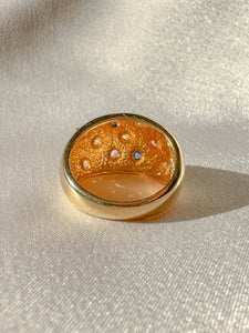 Vintage Sapphire Diamond Constellation Starburst Bombe Ring