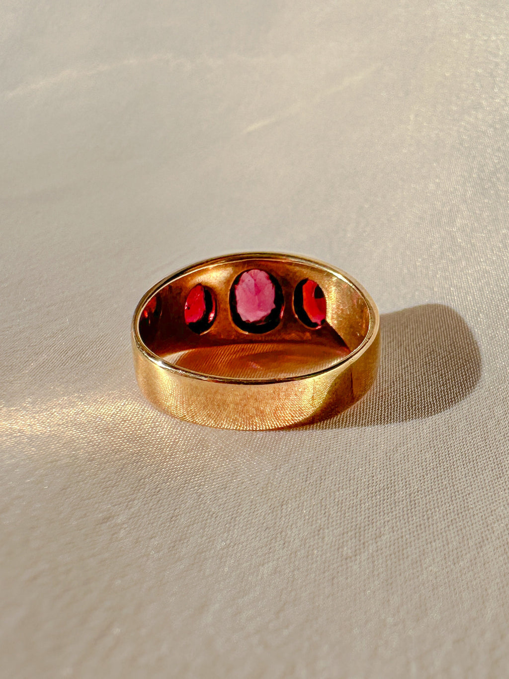 Antique Rhodolite Garnet Boat Ring
