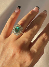 Load image into Gallery viewer, Antique Emerald Diamond Old Mine Ring 2.95 CTW
