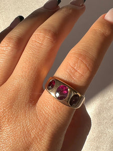 Antique Rhodolite Garnet Boat Ring