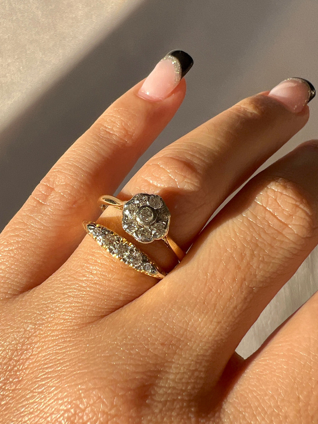 Antique Diamond Filigree Boat Ring