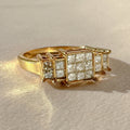 Vintage Princess Diamond Half Eternity Ring 1988 1.36 CTW
