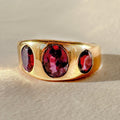 Antique Rhodolite Garnet Boat Ring