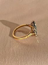 Load image into Gallery viewer, Antique Sapphire Diamond French Starburst Deco Ring
