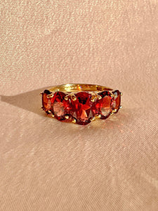 Vintage Five Garnet Tier Ring