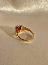 Load image into Gallery viewer, Antique Synth Ruby Cabochon Signet Ring
