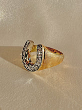 Load image into Gallery viewer, Vintage Diamond Satin Horseshoe Ring
