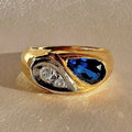 Vintage Sapphire Diamond Pear Soprano Ring