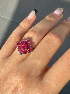 Vintage Ruby Diamond Oval Marquise Ring