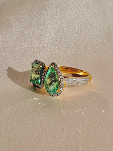 Emerald Diamond Toi et Moi Ring 3.50cts
