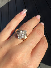 Load image into Gallery viewer, Vintage Diamond Ribbed Marquise Pave Ring
