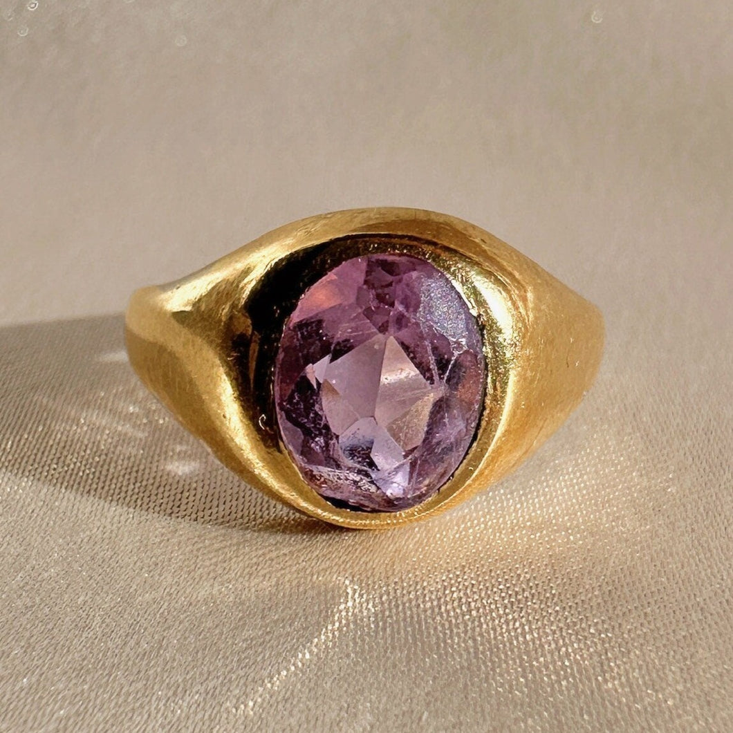 Antique Lilac Amethyst Signet Ring 1916