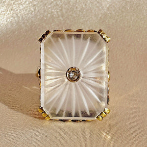 Antique Diamond Crystal Burst Deco Ring