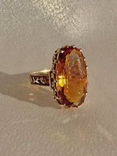 Load image into Gallery viewer, Antique Citrine Deco Floral Dress Ring
