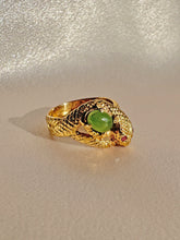 Load image into Gallery viewer, Vintage Ruby Jade Cabochon Serpent Ring
