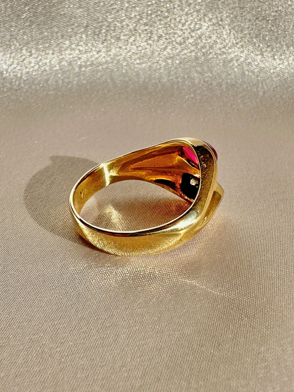 Vintage Ruby Diamond Double Soprano Ring