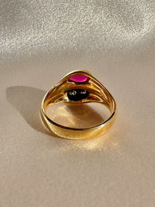 Vintage Ruby Diamond Double Soprano Ring
