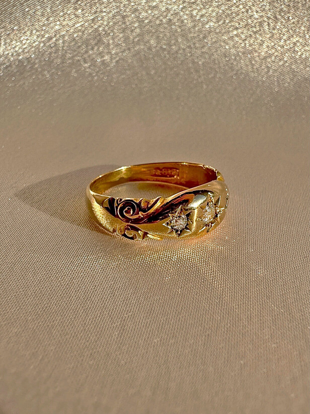 Antique Diamond Trilogy Starburst Ring