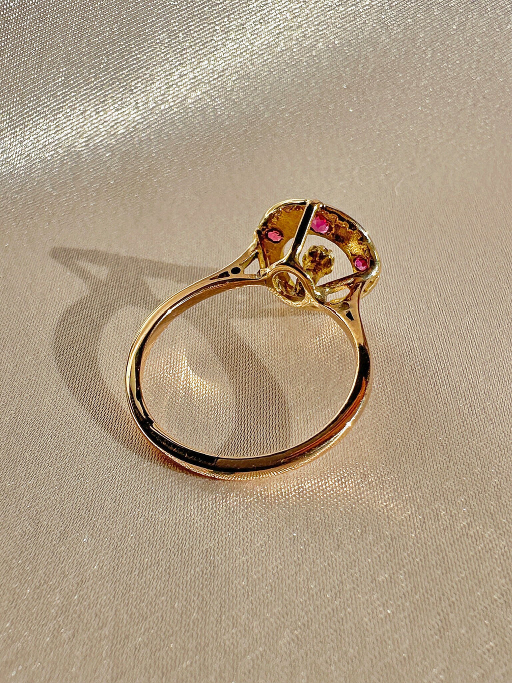 Vintage Ruby Diamond Moon Star Ring 1977