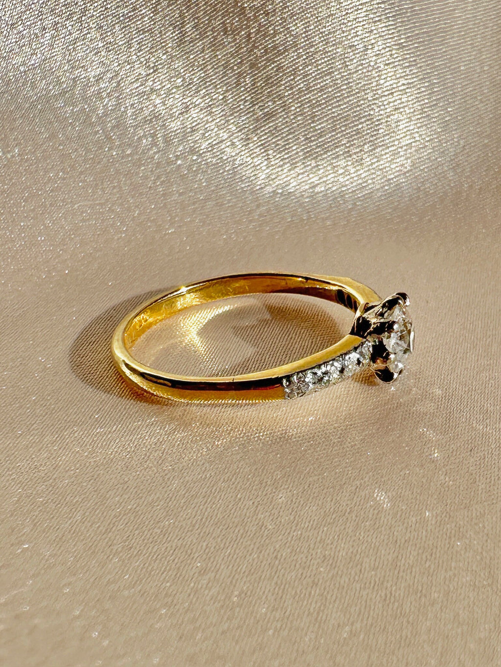Antique Old Cut Diamond Solitaire Engagement Ring
