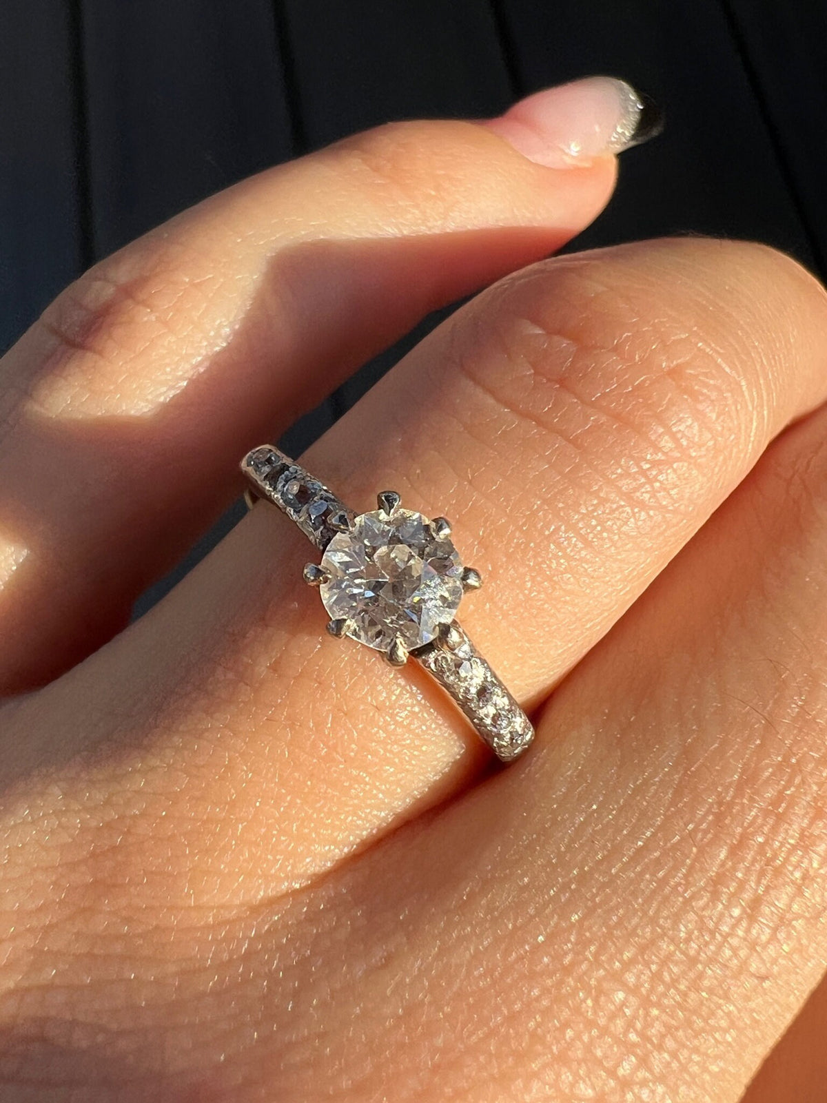 Antique Old Cut Diamond Solitaire Engagement Ring