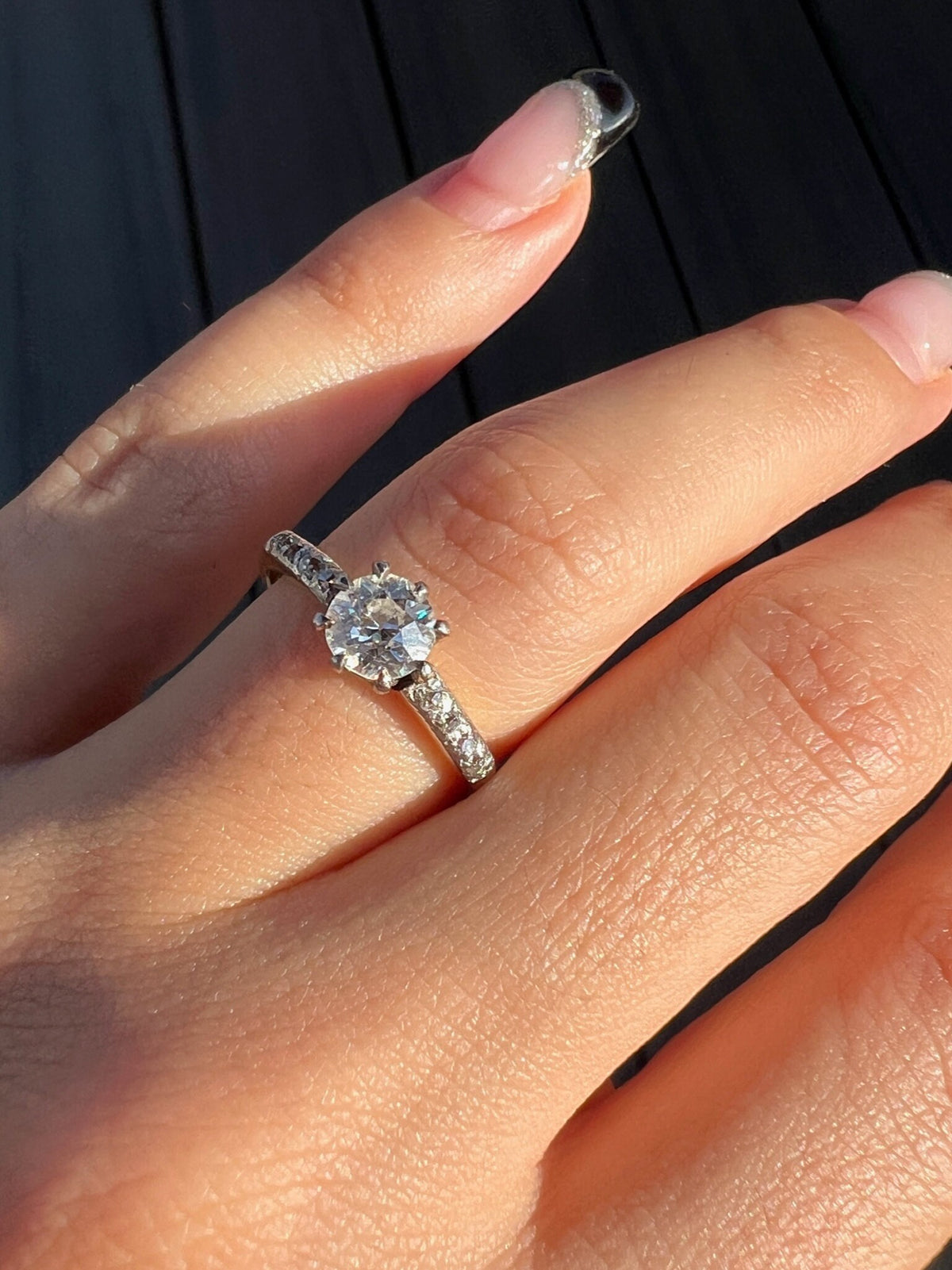 Antique Old Cut Diamond Solitaire Engagement Ring