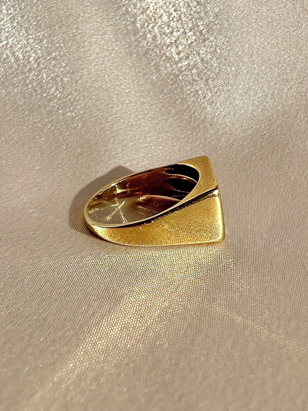 Vintage Diamond Pave Row Signet Ring