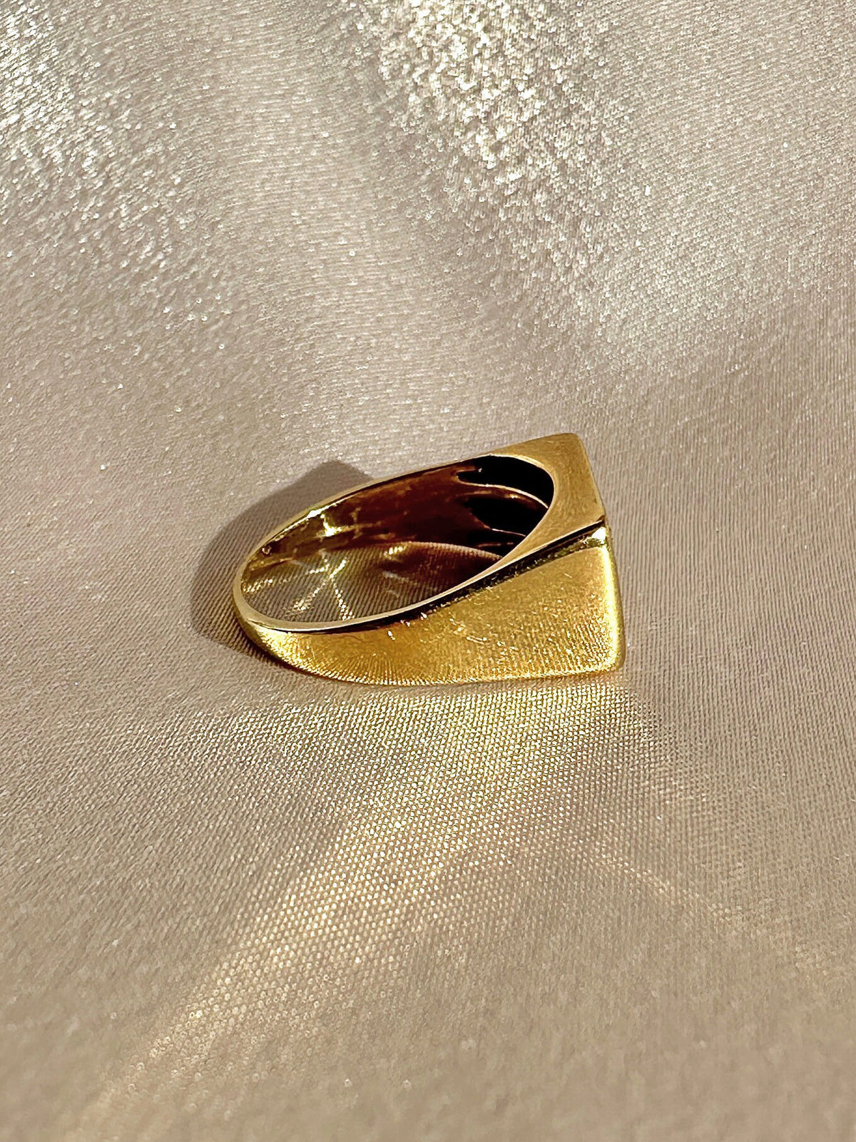 Vintage Diamond Pave Row Signet Ring