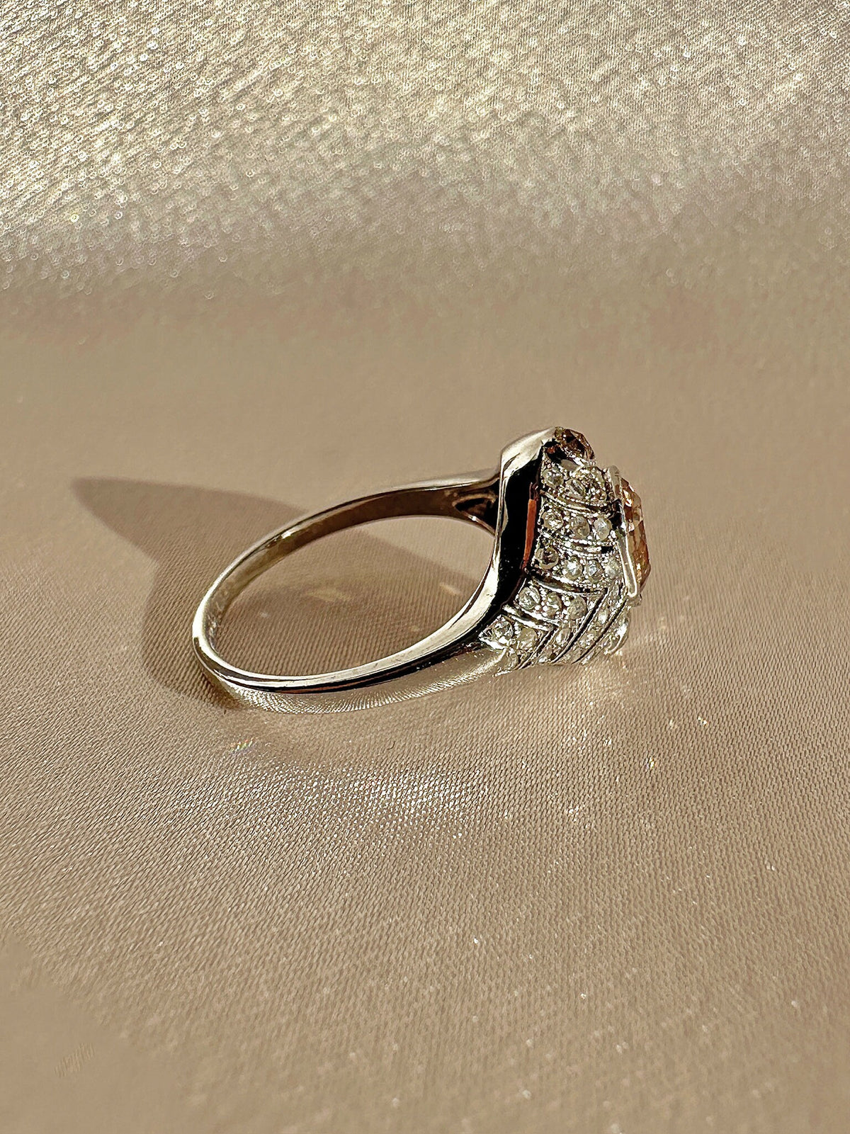 Vintage Choco Diamond Deco Ring 1.52 CTW