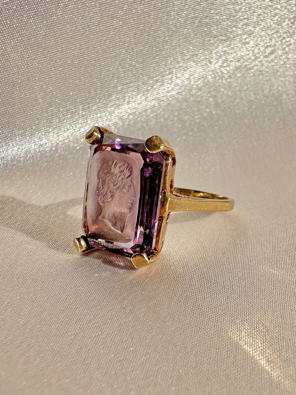 Antique Amethyst Intaglio Dress Ring